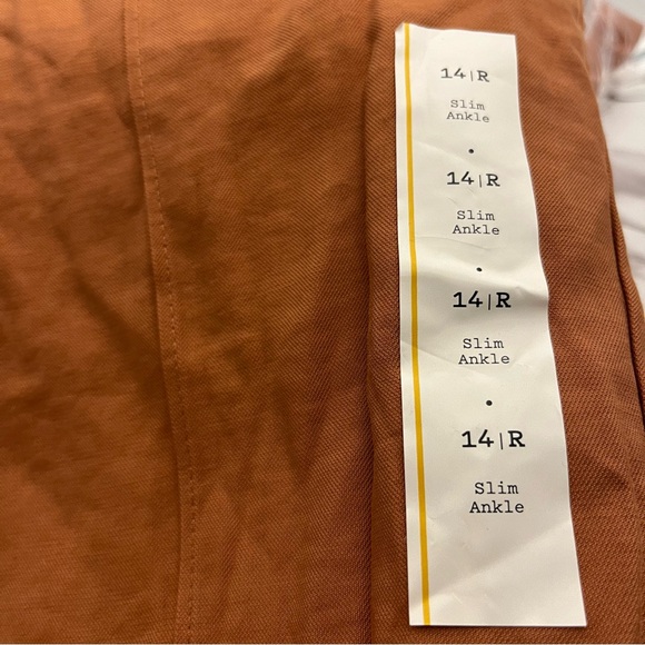 A New Day Pants Womens Size 14 & 18 Orange Bronze Pintuck Slim Ankle NWT - Picture 10 of 10